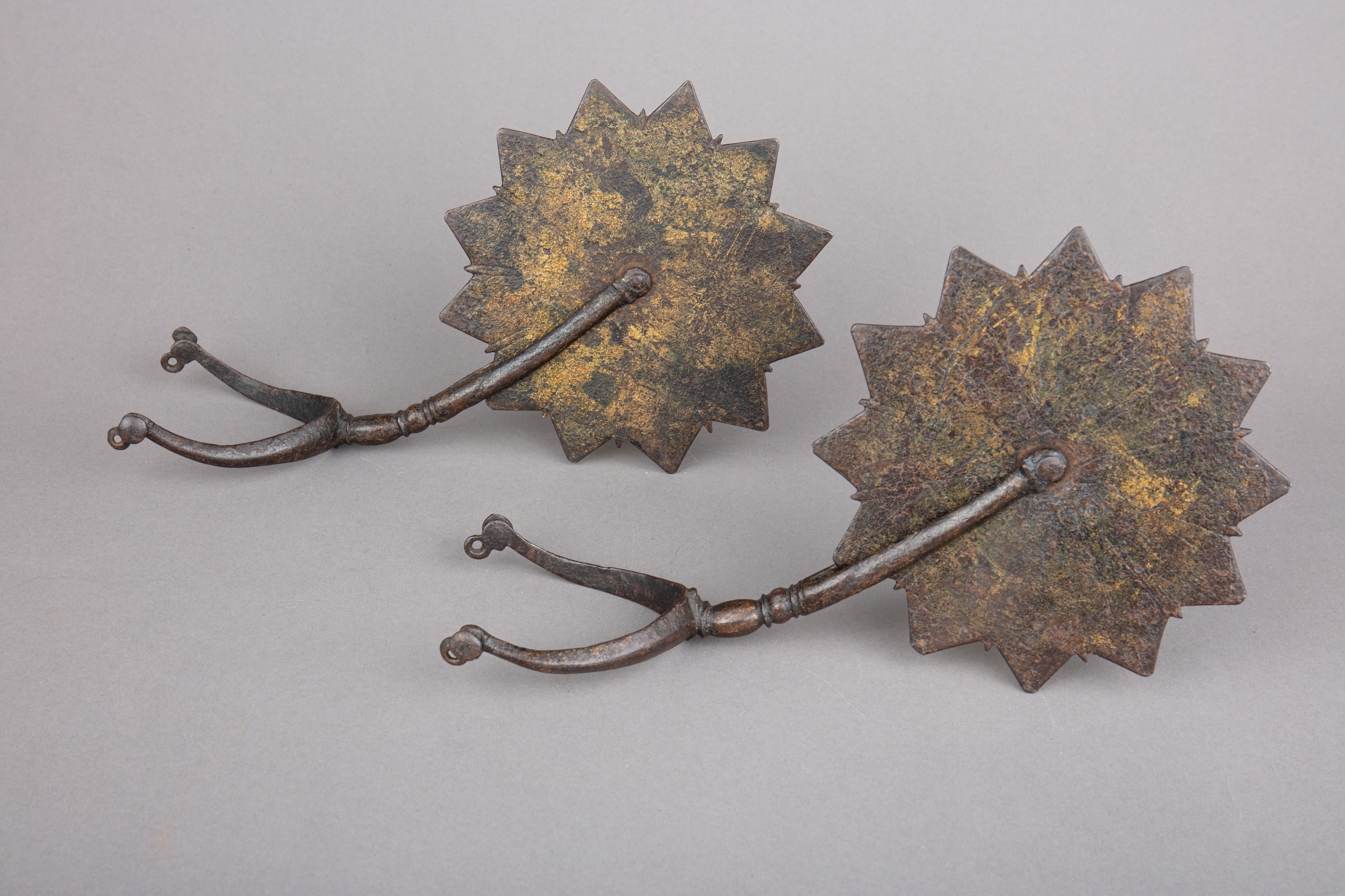 Pair of Antique Iron Sun Spurs