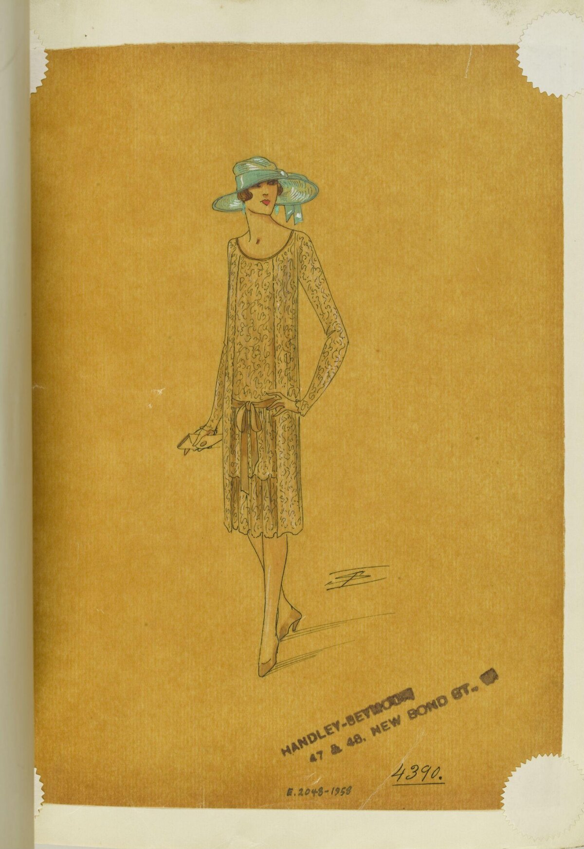 1920s Flapper Dress Fashion Sketch
