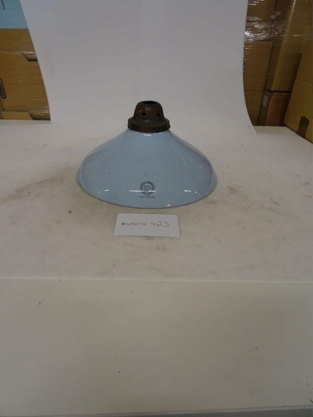 Vintage Light Blue Enamel Lamp Shade