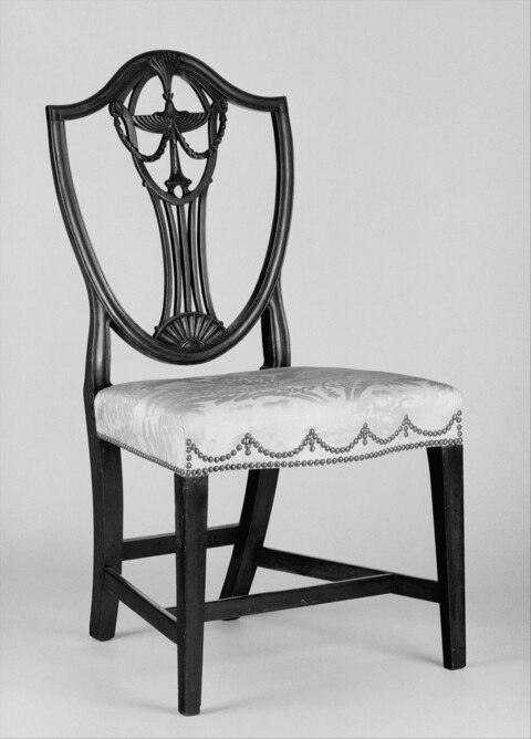 Carved Wooden Shield Back Side Chair