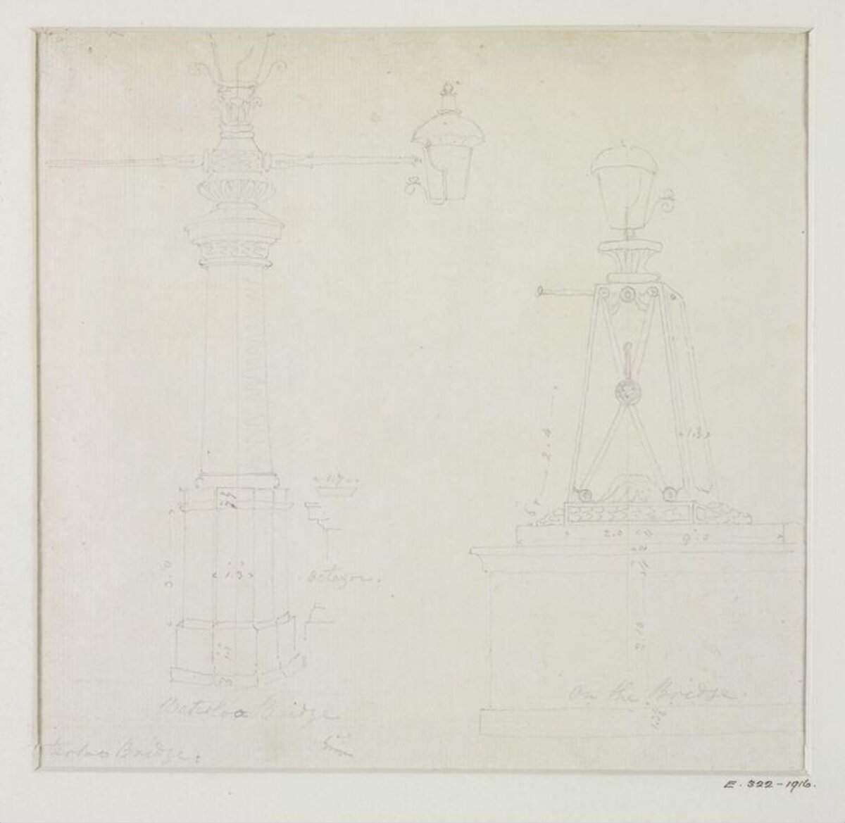 Sketches of Bridge Lamppost Designs
