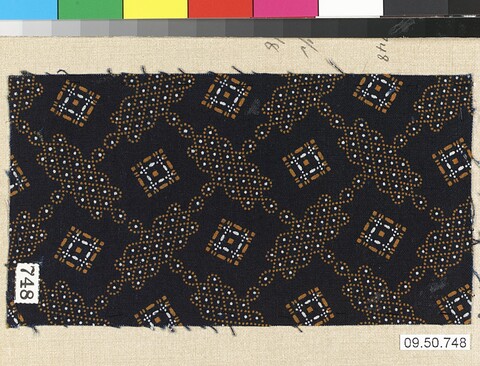 Black Geometric Pattern Fabric Swatch