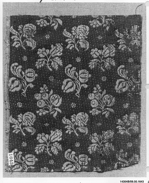 Antique Floral Pattern Woven Textile Sample