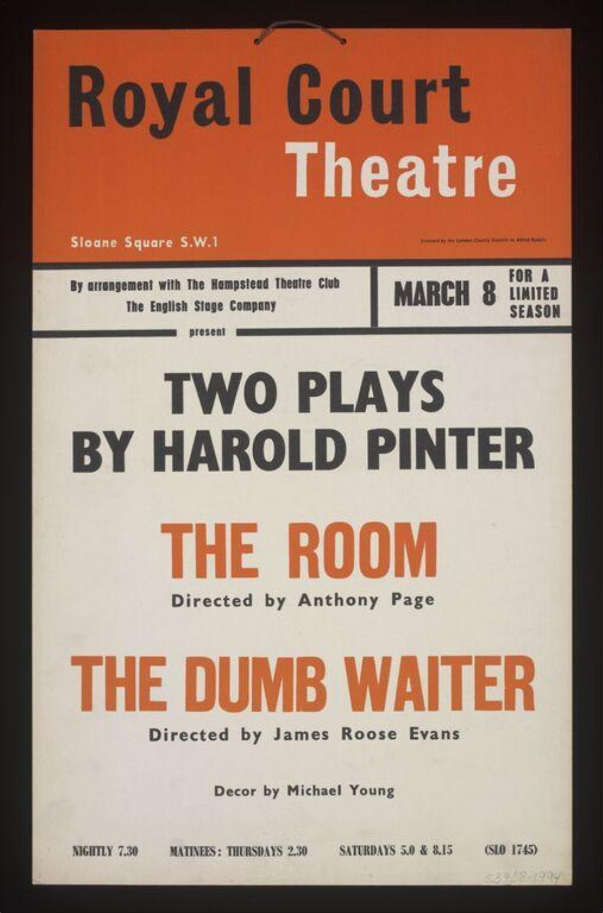 Royal Court Theatre Play Poster