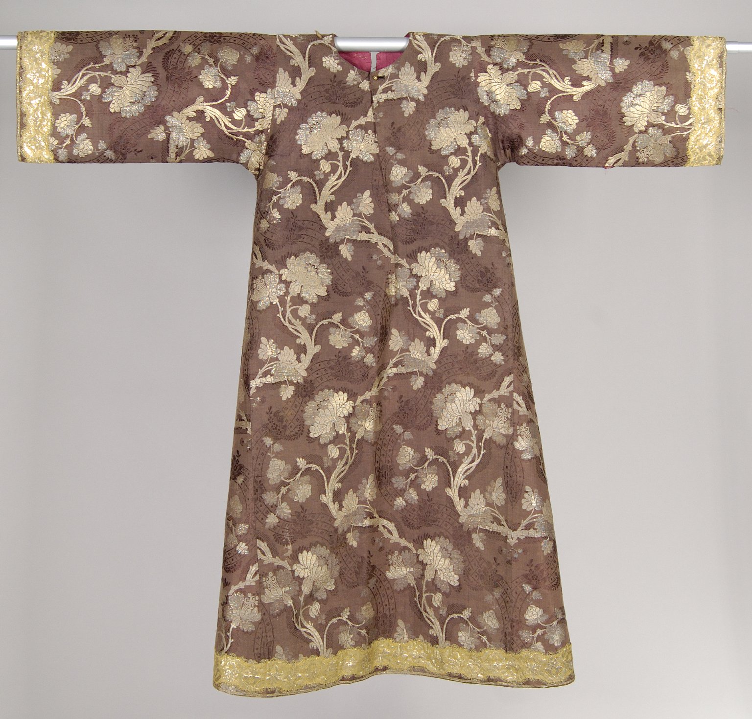 Brown Gold Embroidered Antique Robe