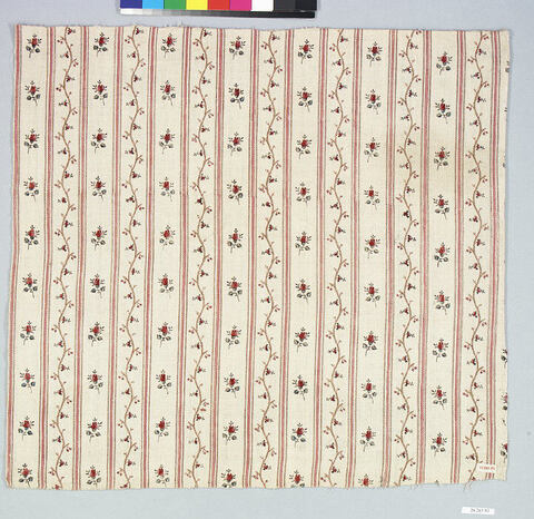 Vintage Floral Striped Textile