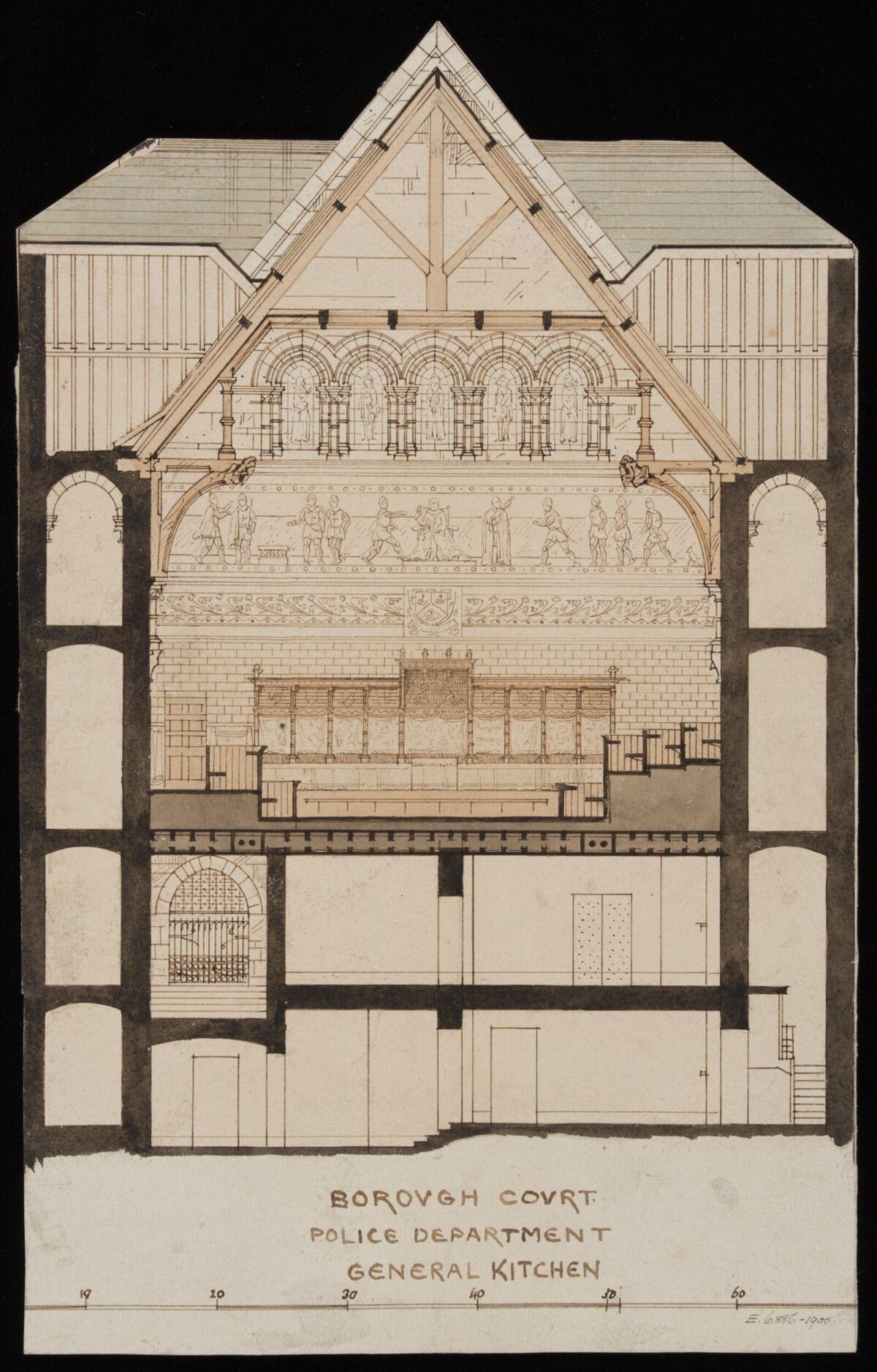 Borough Court Architectural Section Drawing