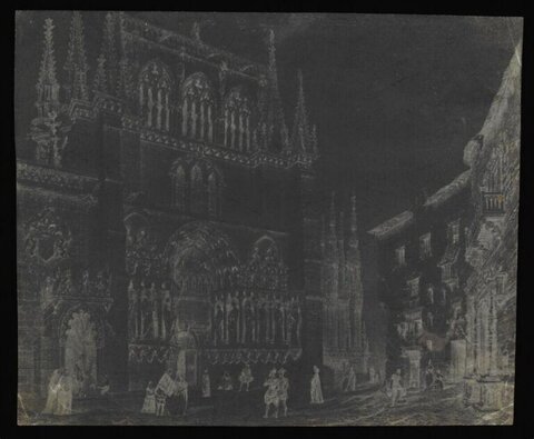 Gothic Cathedral Street Scene