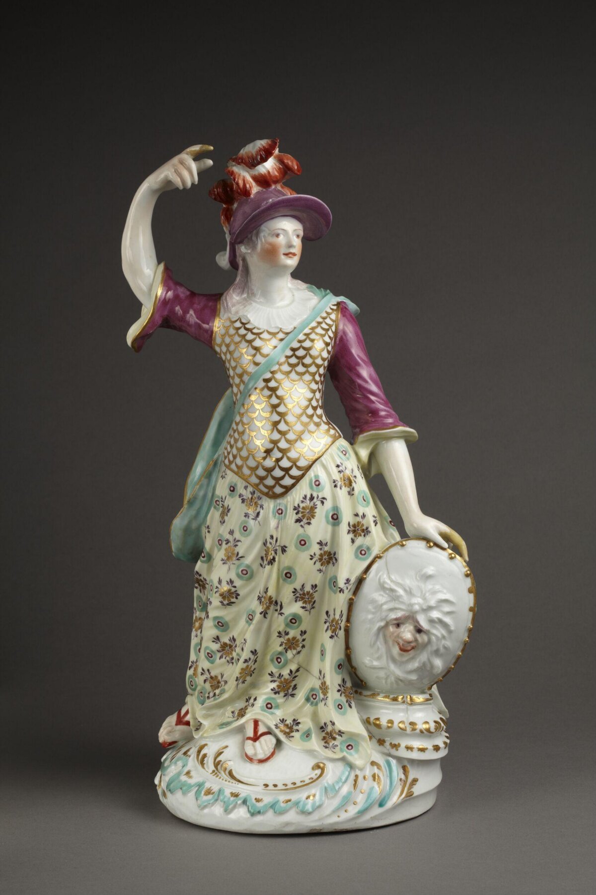 Painted Porcelain Female Figurine