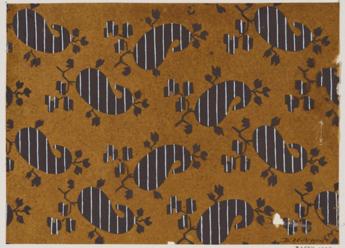 Vintage Striped Paisley Pattern Design
