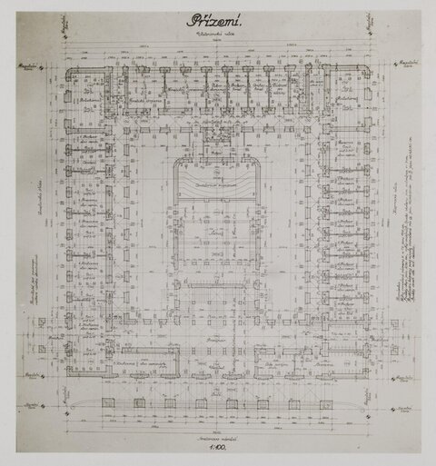 Vintage Architectural Ground Floor Plan