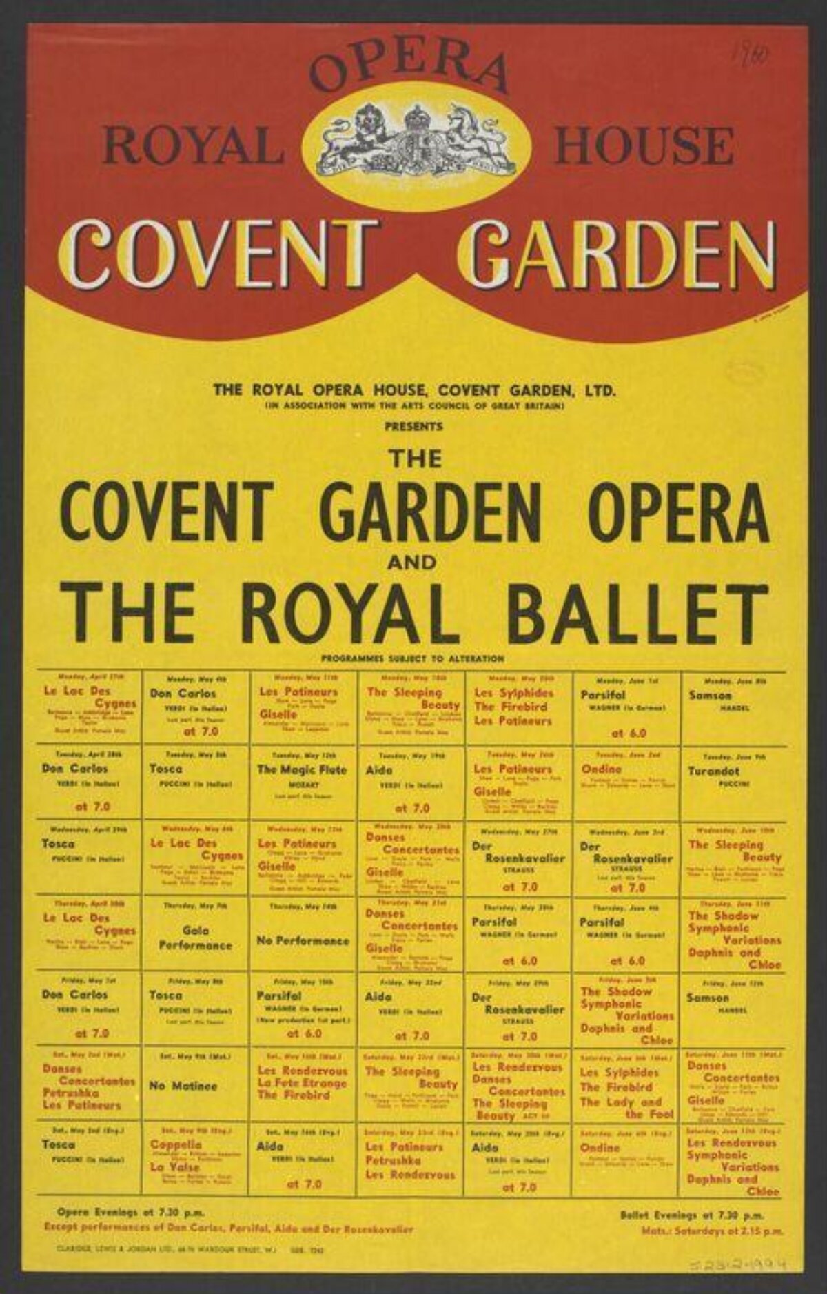Covent Garden Opera Ballet Performance Poster