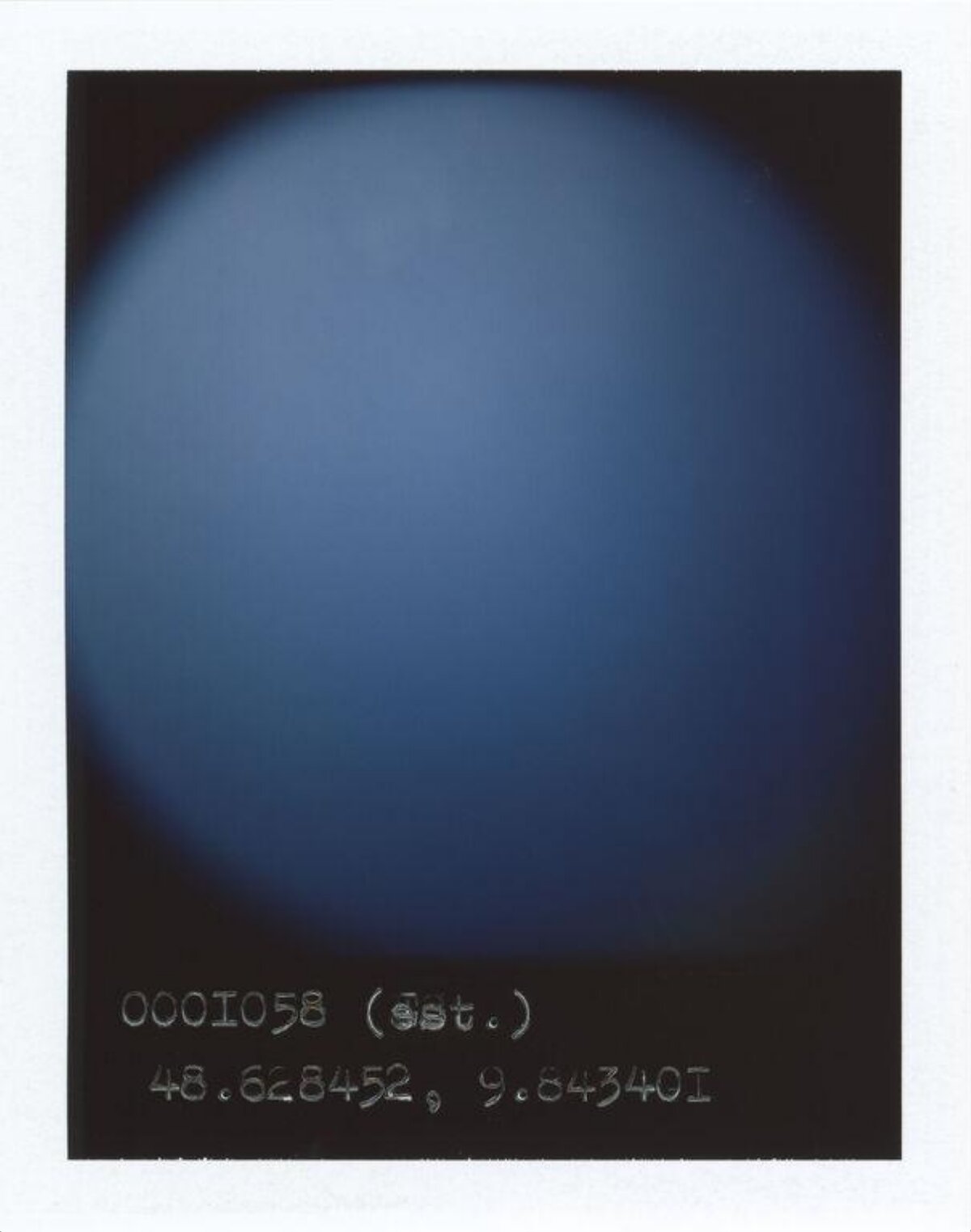 Blue Sky Polaroid with Coordinates