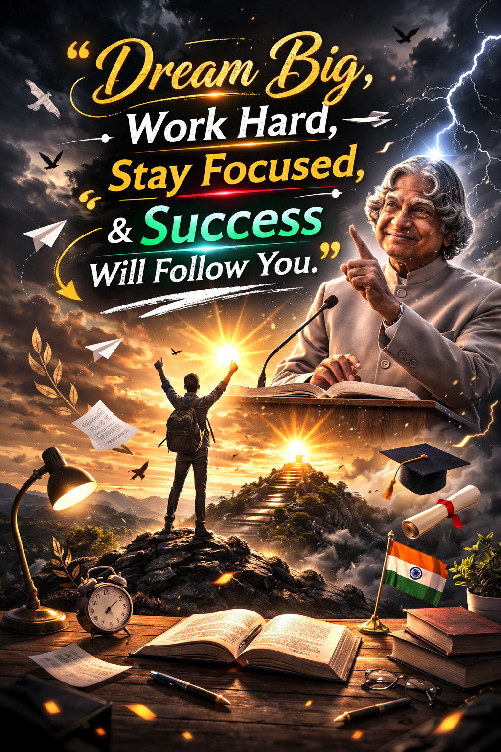Dream Big Motivational Success Poster