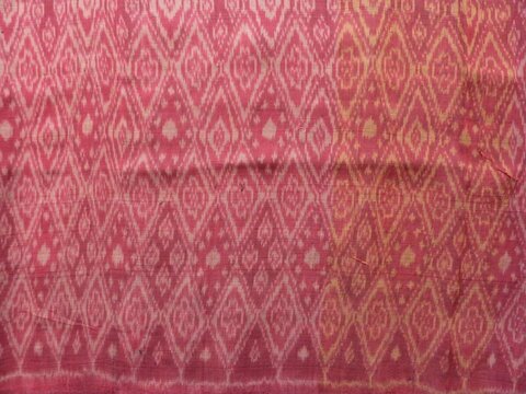 Pink Diamond Pattern Ikat Fabric