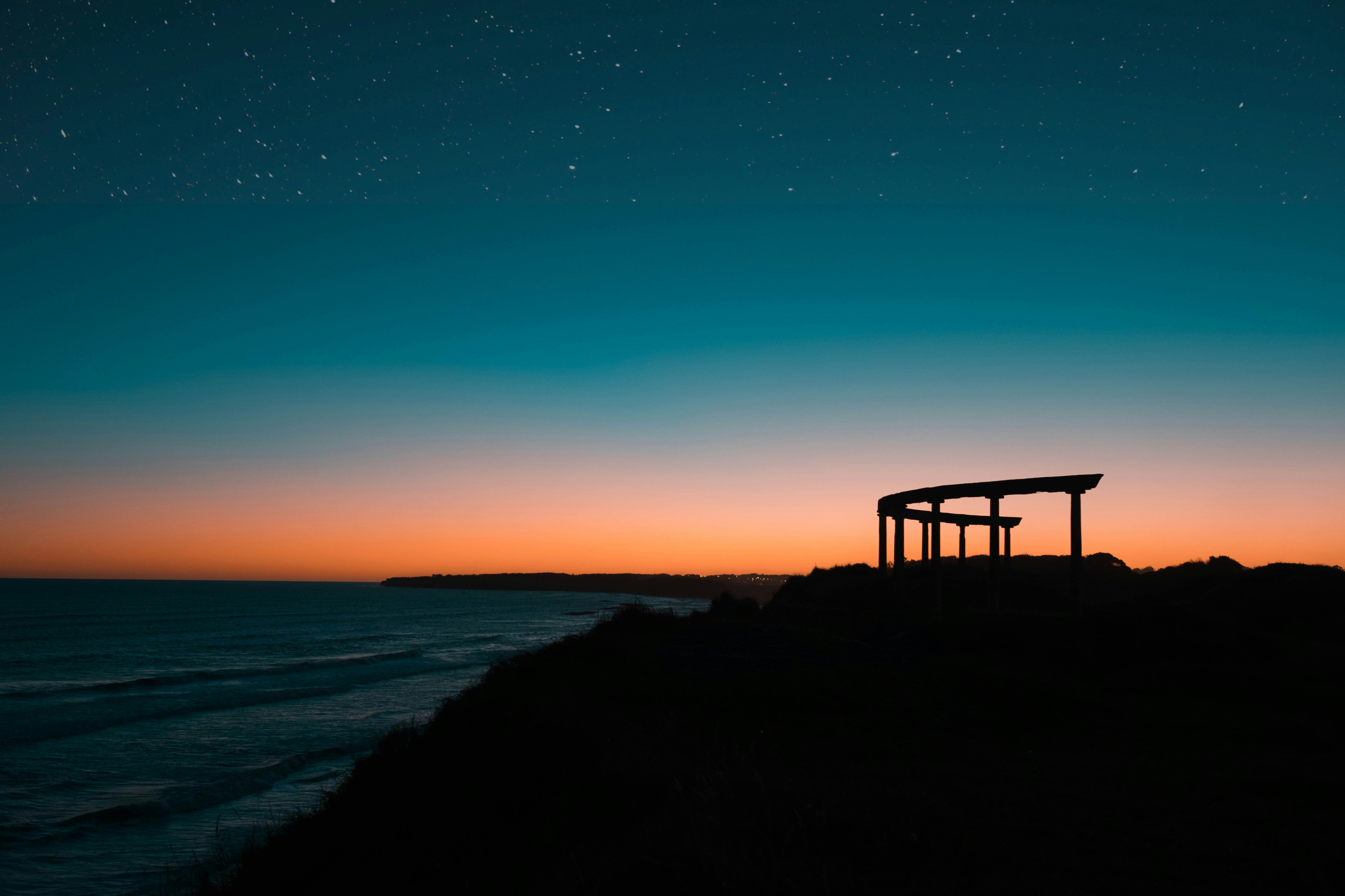 Coastal Shrine Torii at Dusk