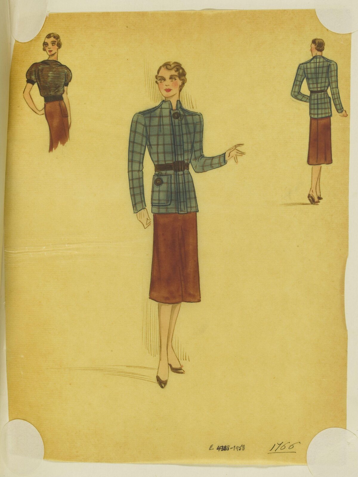 Vintage Women's Suit Fashion Sketch