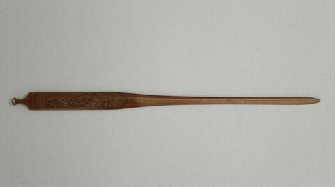 Carved Cloud Pattern Wooden Fan Handle
