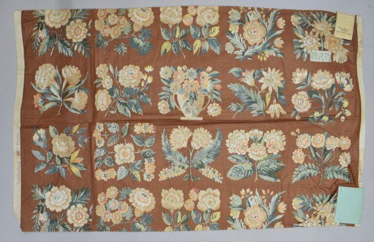 Vintage Floral Patterned Fabric Sample