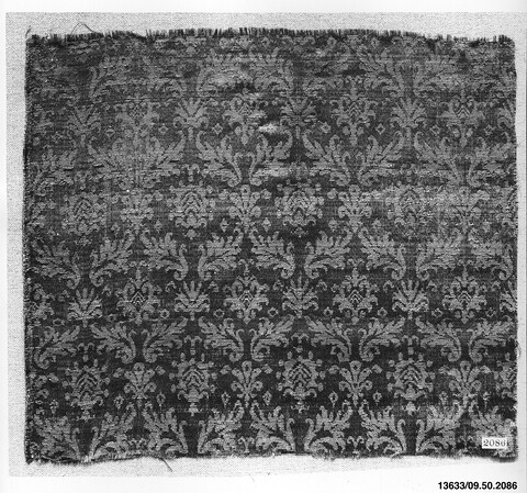 Antique Damask Woven Textile Fragment
