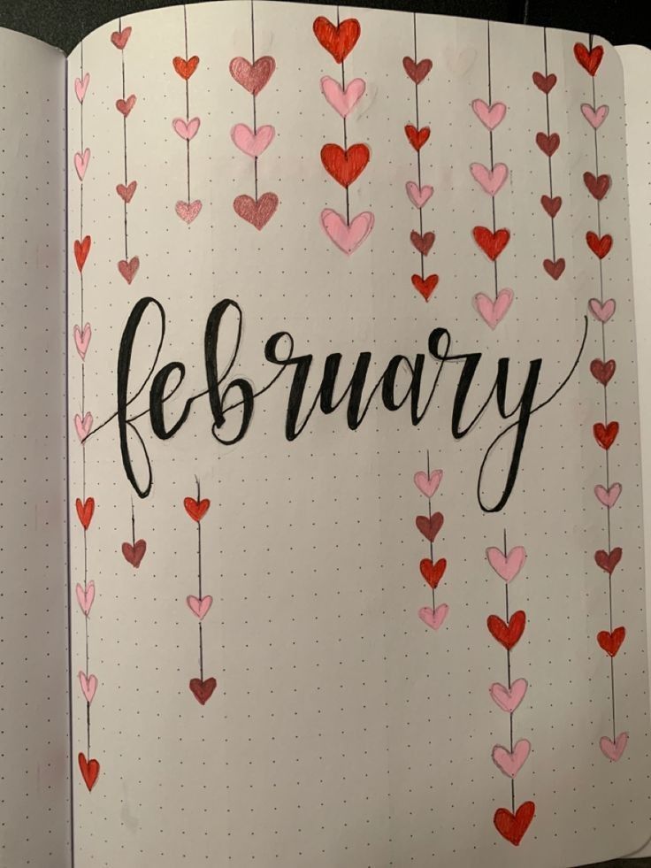 Hand-drawn February Journal Page