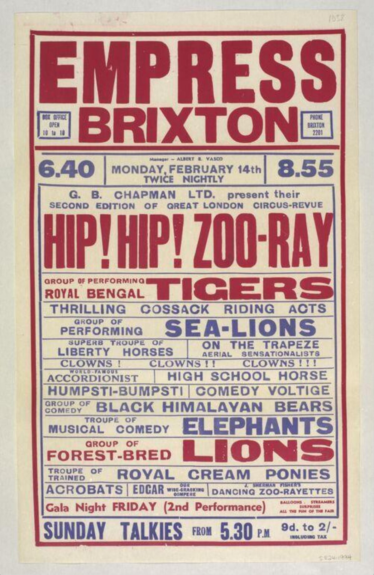 Vintage Empress Brixton Circus Poster
