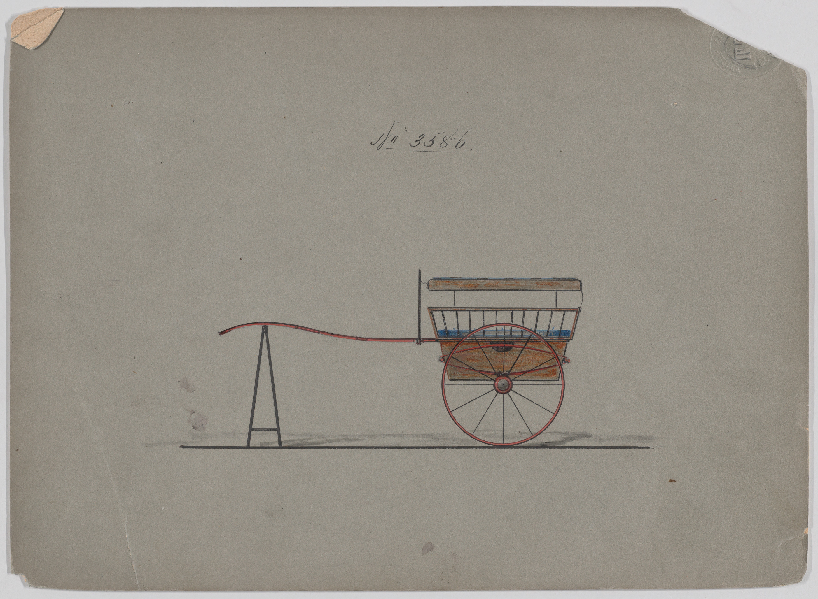 Vintage Horse Drawn Cart Design Sketch