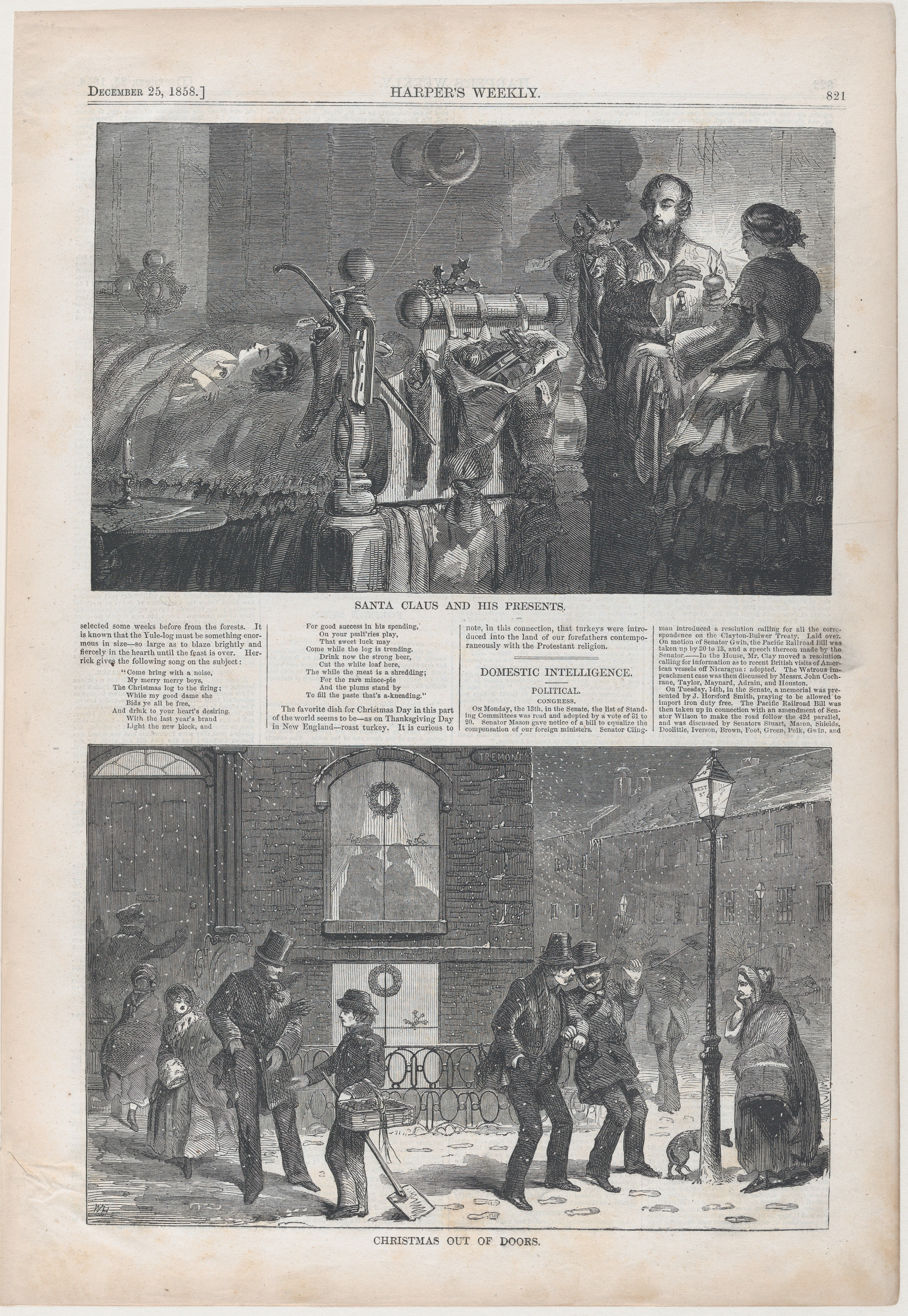 1858 Harper's Weekly Christmas Illustrations