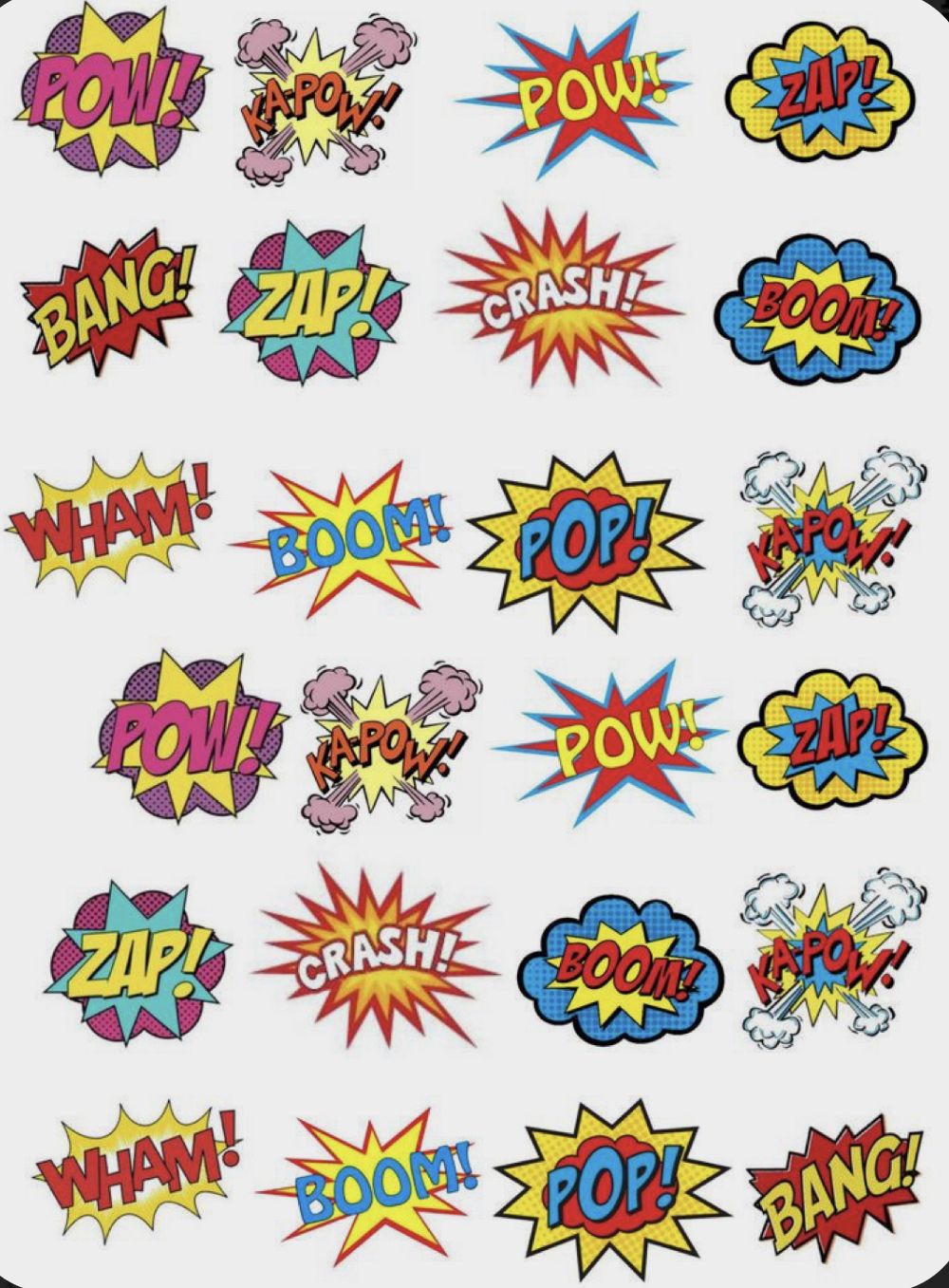 Retro Comic Book Sound Effect Bubbles