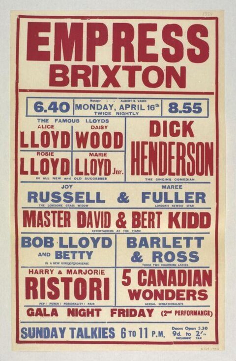 Vintage Empress Brixton Performance Poster