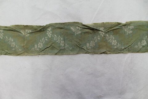 Green Floral Patterned Fabric Fragment