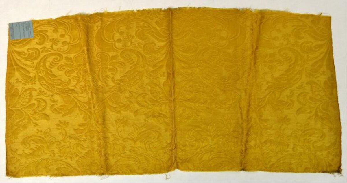 Yellow Patterned Brocade Fabric Sample