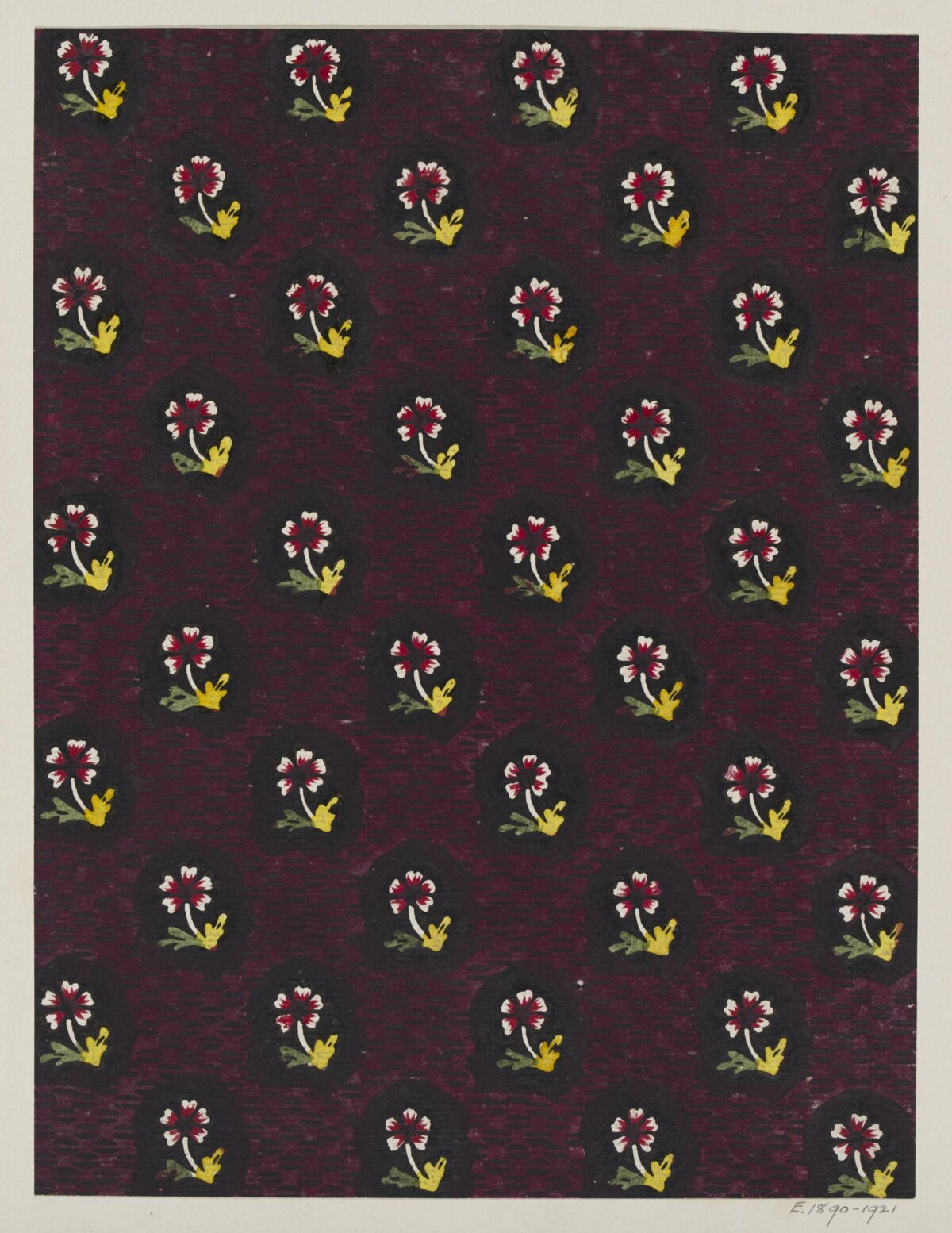 Vintage Dark Floral Textile Pattern
