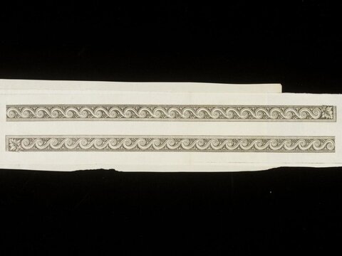 Two Antique Engraved Scroll Borders