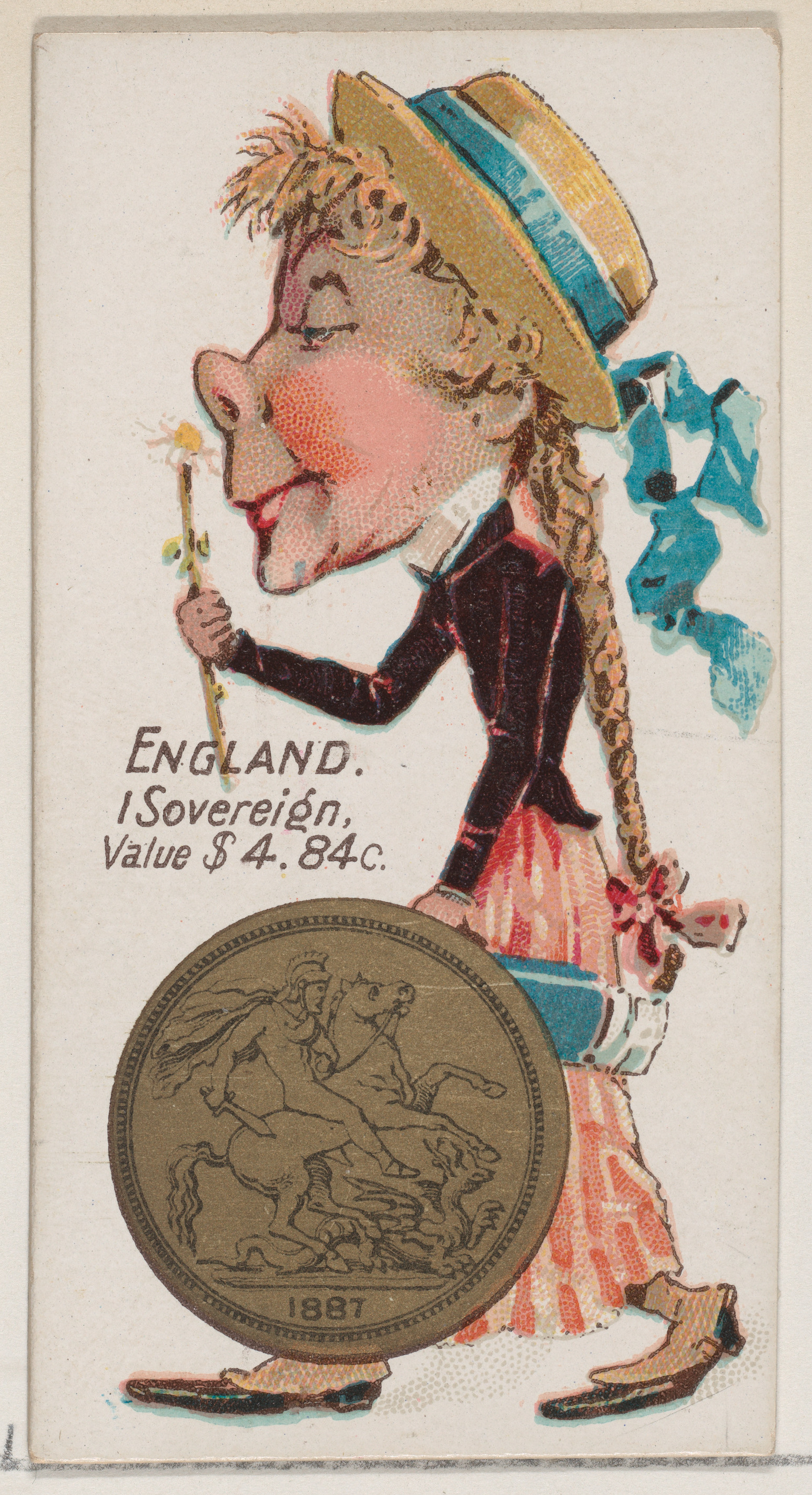 1887 English Sovereign Caricature Card