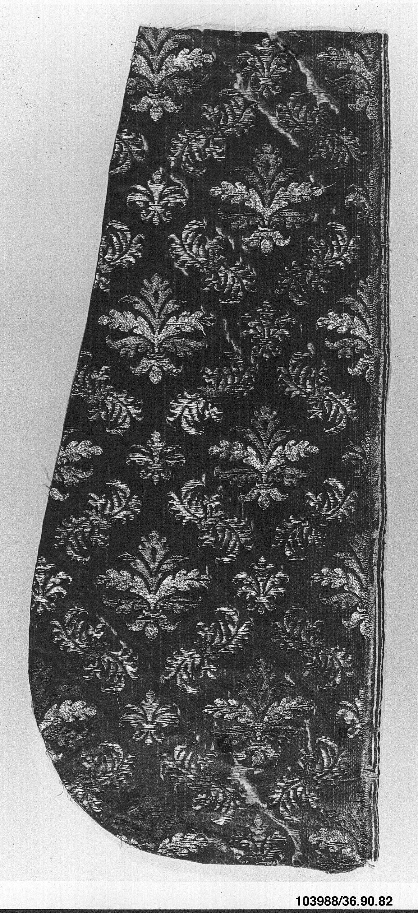 Antique Damask Pattern Textile Fragment