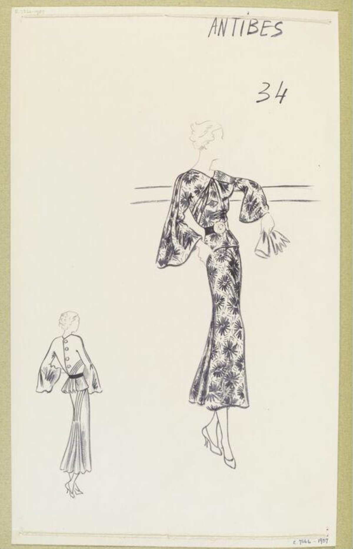 Antibes Vintage Fashion Design Sketch