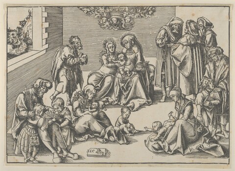 Holy Family Religious Woodcut