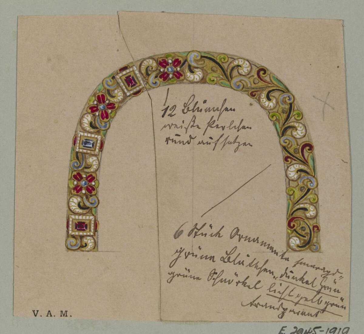 Jeweled Arch Jewelry Design Sketch
