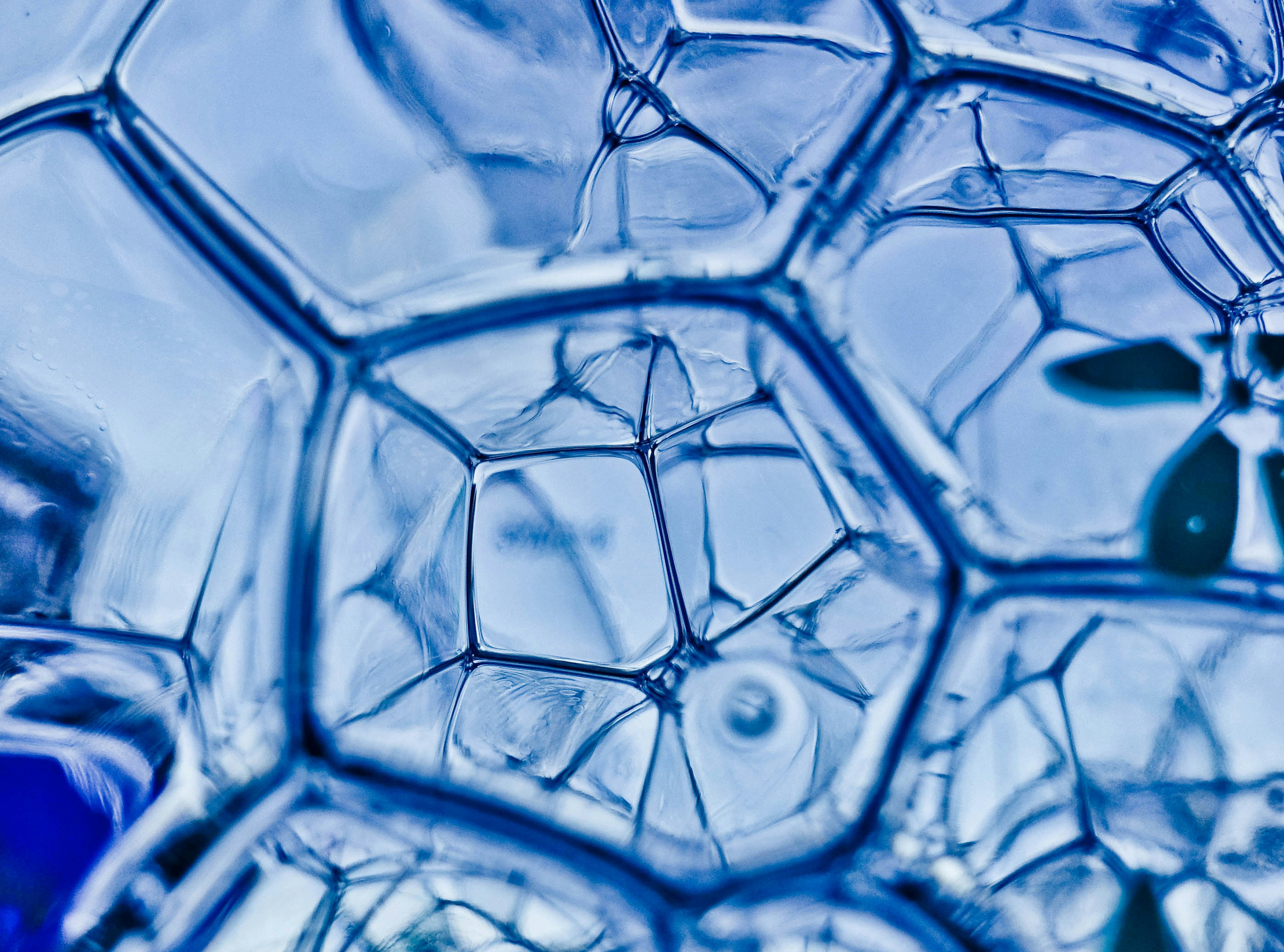 Close-up of Cracked Blue Ice