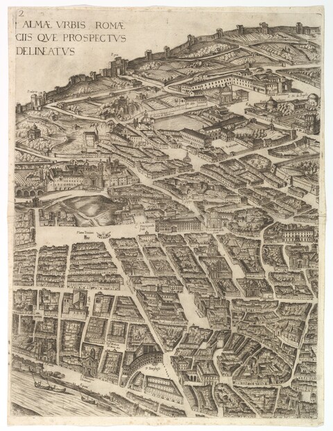 Antique Prospect Map of Rome