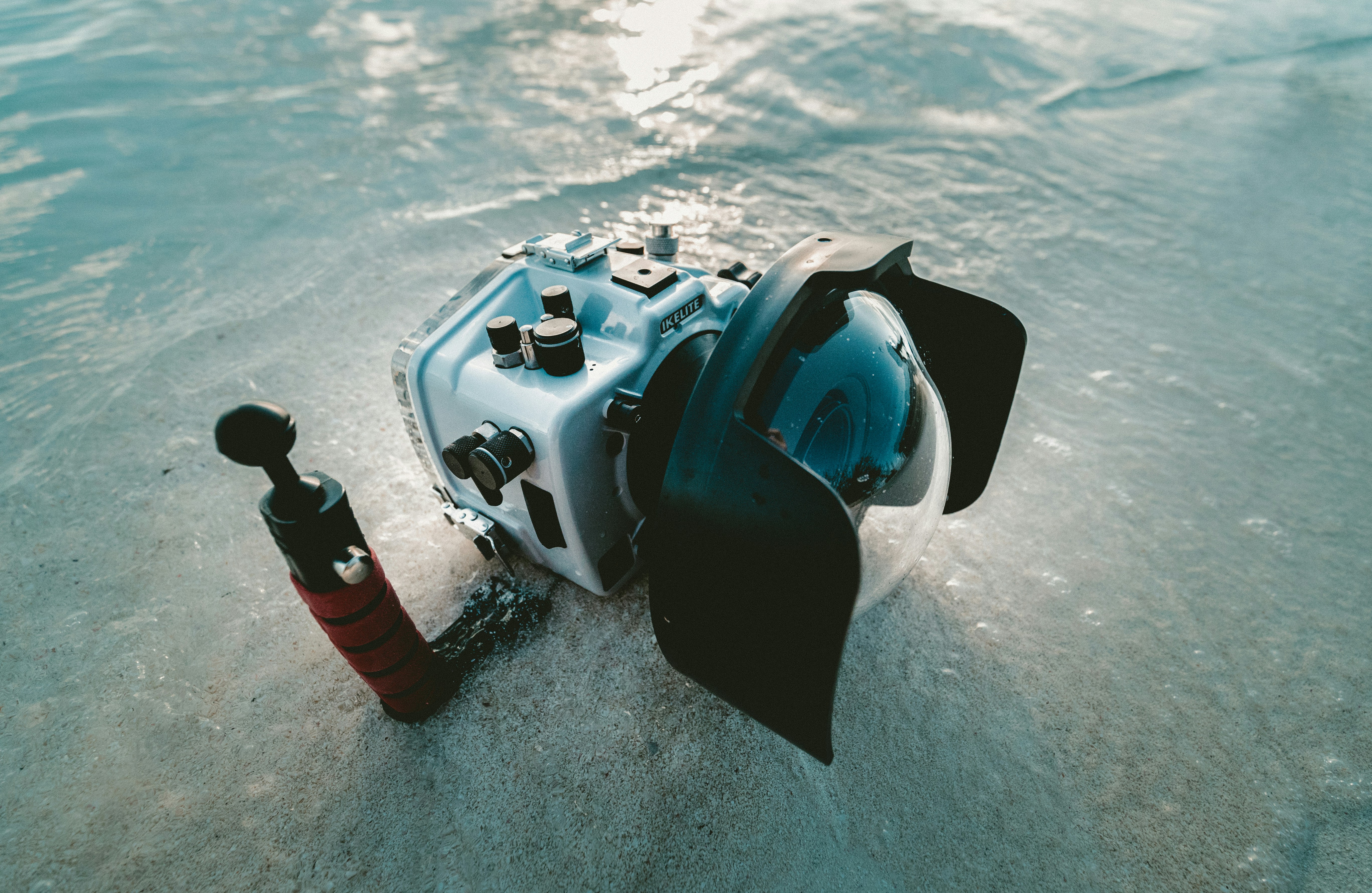 Underwater Camera on Shallow Sandy Seabed