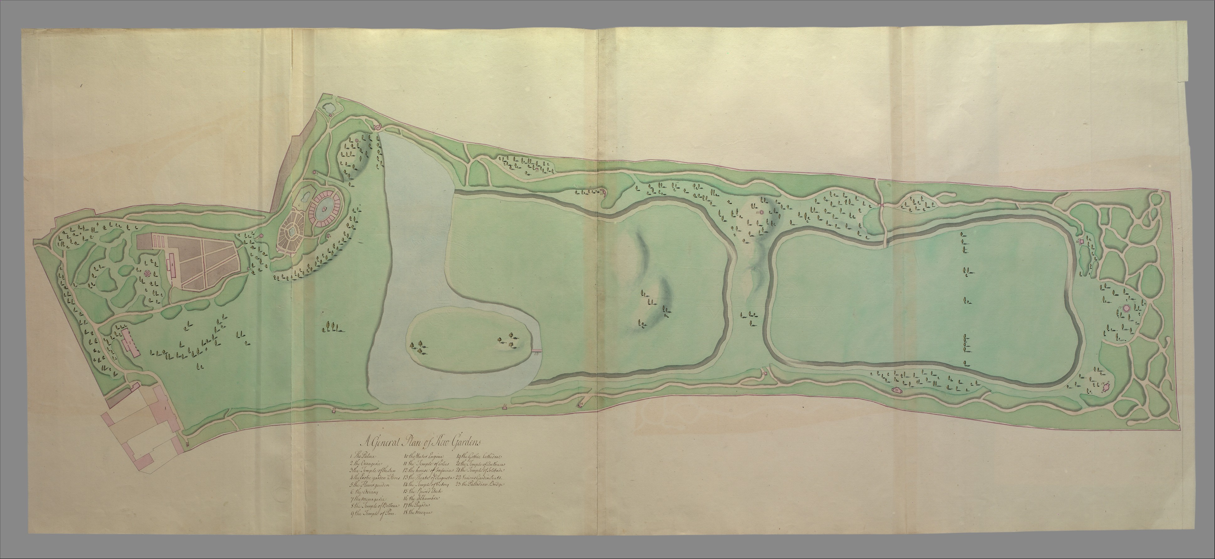 18th Century Hand Drawn Garden Plan