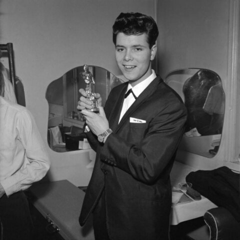 Young Cliff Richard With His Award