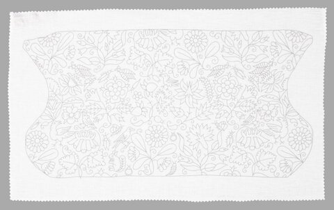 Pouch Embroidery Line Drawing Pattern
