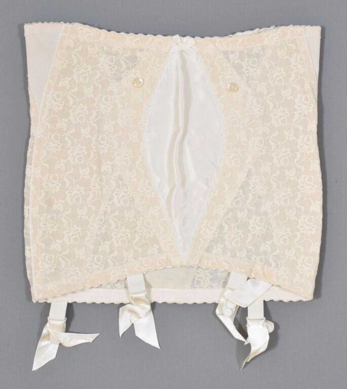 Vintage Ivory Lace Garter Girdle