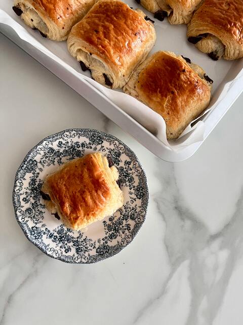 Fresh Baked Chocolate Croissants