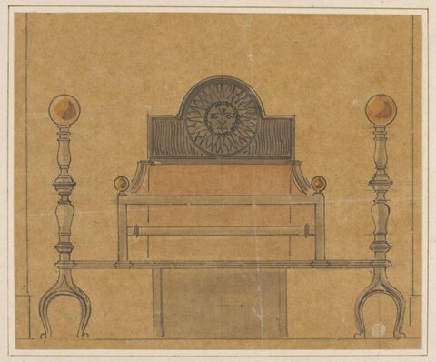 Sun Motif Bed Design Drawing