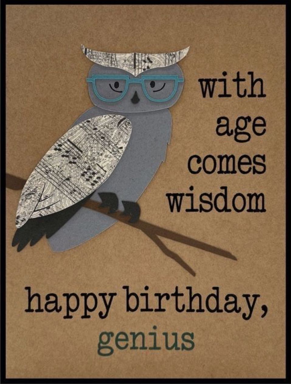Owl Themed Happy Birthday Card