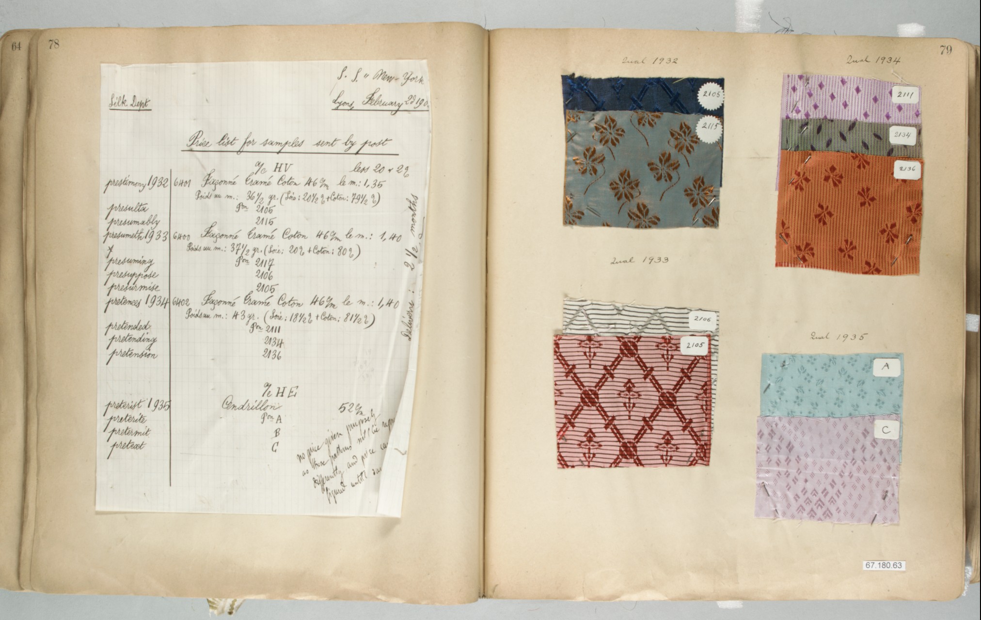 1930s Fabric Sample Swatch Book